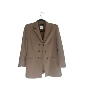 Piazza Sempione Women's Wool Blend Blazer IT 42 Beige Double-Breasted Jacket